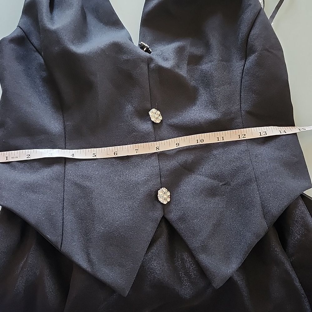 Jessica Howard Midi Tuxedo Formal Satin And Tulle Skirt Halter Dress Size 8 NEW - Picture 10 of 10